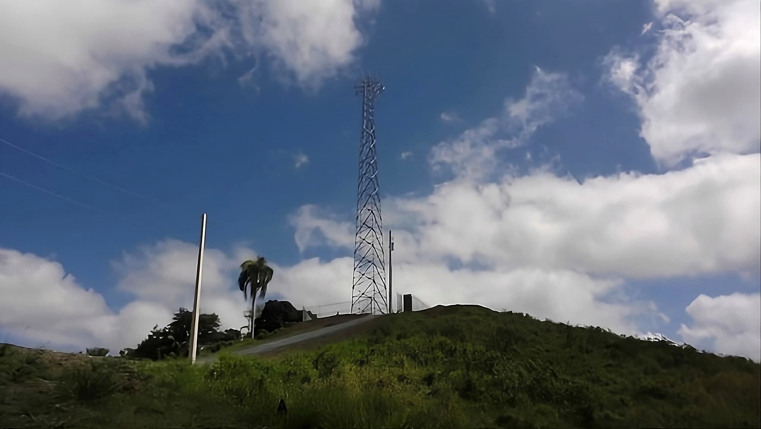 Completed Dattum tower standing on a hilltop site